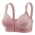 thumbnail image 1 of IFNND Front Button Bra,Women's Plus Size Full Coverage Front Closure Posture Back Unpadded Wireless Double Support Minimizer Bra, 1 of 3