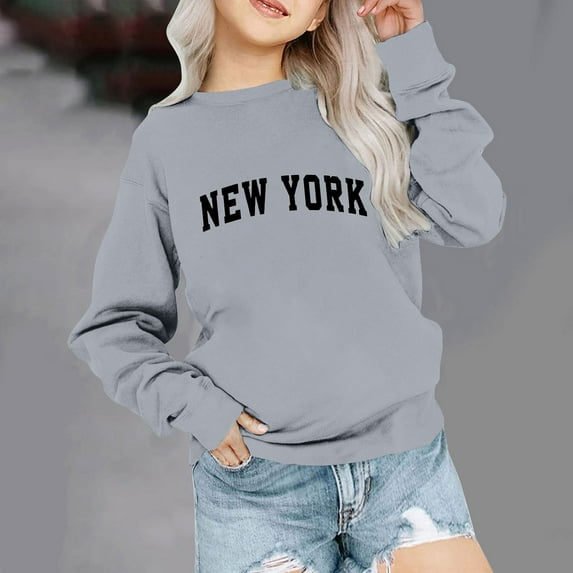 IFNND Girls Casual Long Sleeve Sweatshirt Letter Printed Winter Long Sleeve Tops Shirts Clothes Crewneck Pullover
