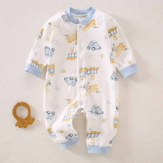 IFNND Newborn Infant Unisex Baby Boy Girl Casual Cotton Long Sleeve Crewneck Pullover Shirts Tops Bodysuit One Piece Jumpsuit Outfits Clothes