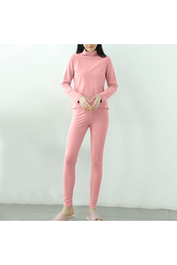 Women's Thermal Underwear Sets Fleece Lined Base Layer Pajama Set Cold Weather