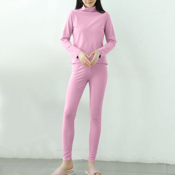 IFNND Women's Thermal Underwear Sets Fleece Lined Base Layer Pajama Set Cold Weather