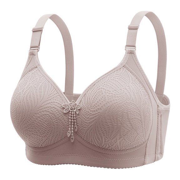 IFNND Womens Plus Size Bra Solid Color Lace No Underwire Full Coverage Everyday Bras Comfortable Wireless Padded Bras