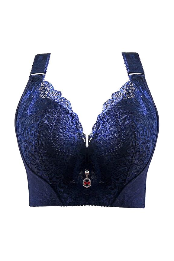 Womens Plus Size Bra Women's Comfortable Breast Casual Bra Underwear Sexy Lace Large Size Comfortable Push Up Bra No Underwire
