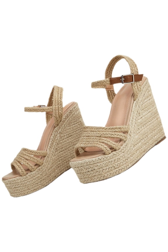 Comfortable Khaki Hemp Rope Sandals, Bohemian Beach and Casual Wear 1Pair