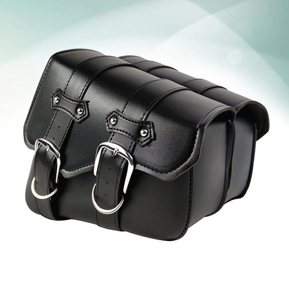 ifundom 1 Pair PU Bike Handlebar Bags for Motorcycle and Vehicle, Black Storage Pouch