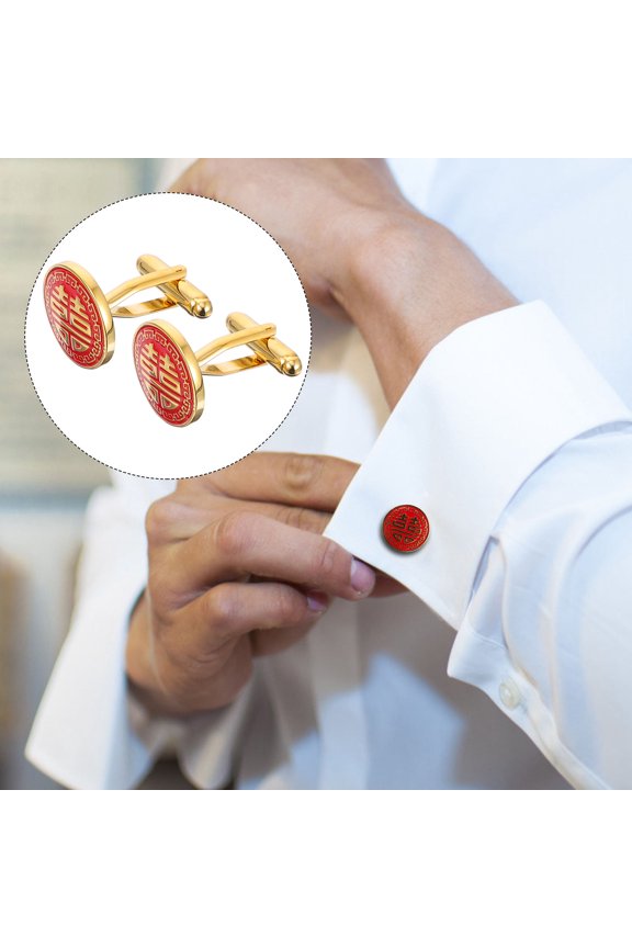 Golden Cuff Links Wedding Groom Accessory