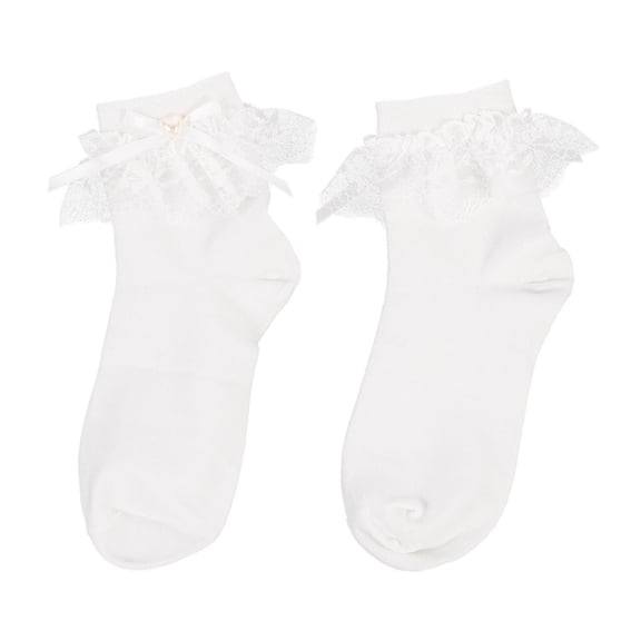 ifundom 1 Pair White Cotton Socks for Women and Girls, Soft Comfortable Everyday Casual Socks for Daily Wear