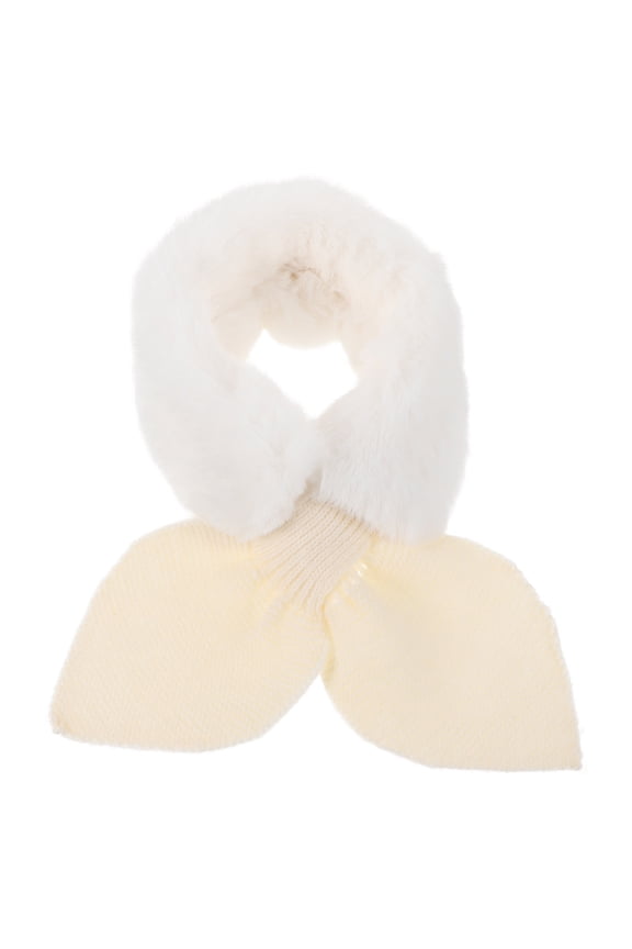 Kids Plush Scarf for Boys Beige Soft Warm Winter Neck Warmer 1 Pc