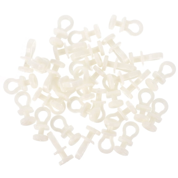 ifundom 100 Pieces Plastic Curtain Pulleys Set for Smooth Sliding, Beige Window Drapery Hardware