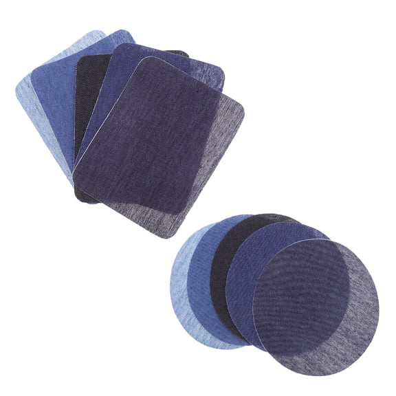 ifundom 1 Set Elbow Knee Patches Sweater Shirt Stickers Cloth Sleeves Square and Round Denim Patches for Clothing Shoes Hats Bags Pants (Blue) Random Style