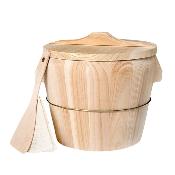 ifundom 1 Set Home Kitchen Wooden Steamed Rice Wooden Bucket Steamed Rice Bucket