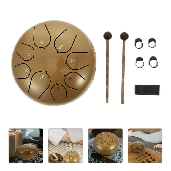ifundom Portable 6-Inch Golden Tongue Drum with Carry Bag and Mallets for Yoga Meditation Relaxation Music