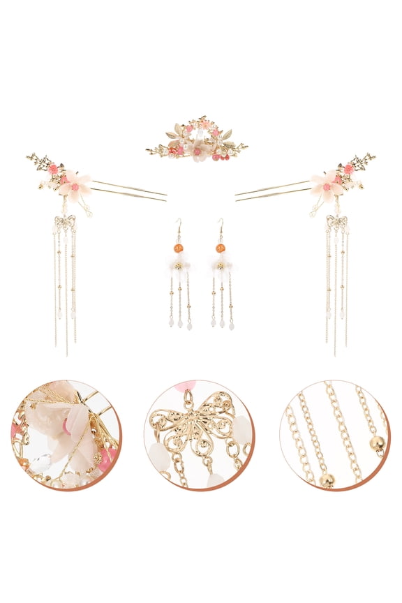 Vintage Hairpins Set 1 Piece Floral Design Assorted Colors Hair Accessories for and Traditional Costume