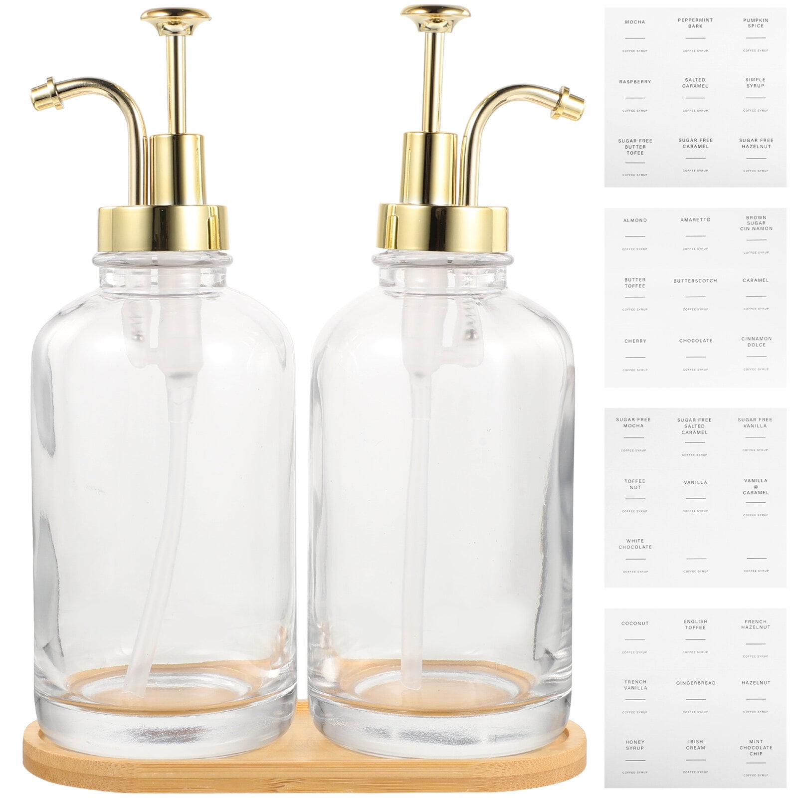 ifundom 1 Set of Glass Lotion Bottle Pump Design Decorative Coffee Syrup Dispenser Kitchen Syrup Bottle