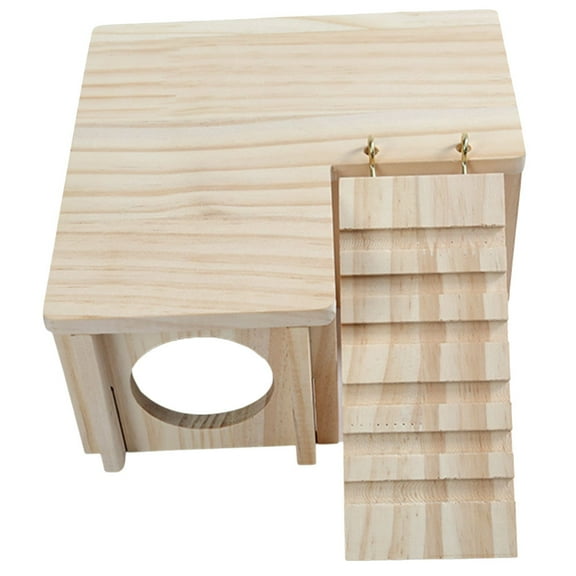 ifundom 1 Set of Hamster Hideout Wooden Rabbit Castle Bunny House Hideout Small Animals Hut