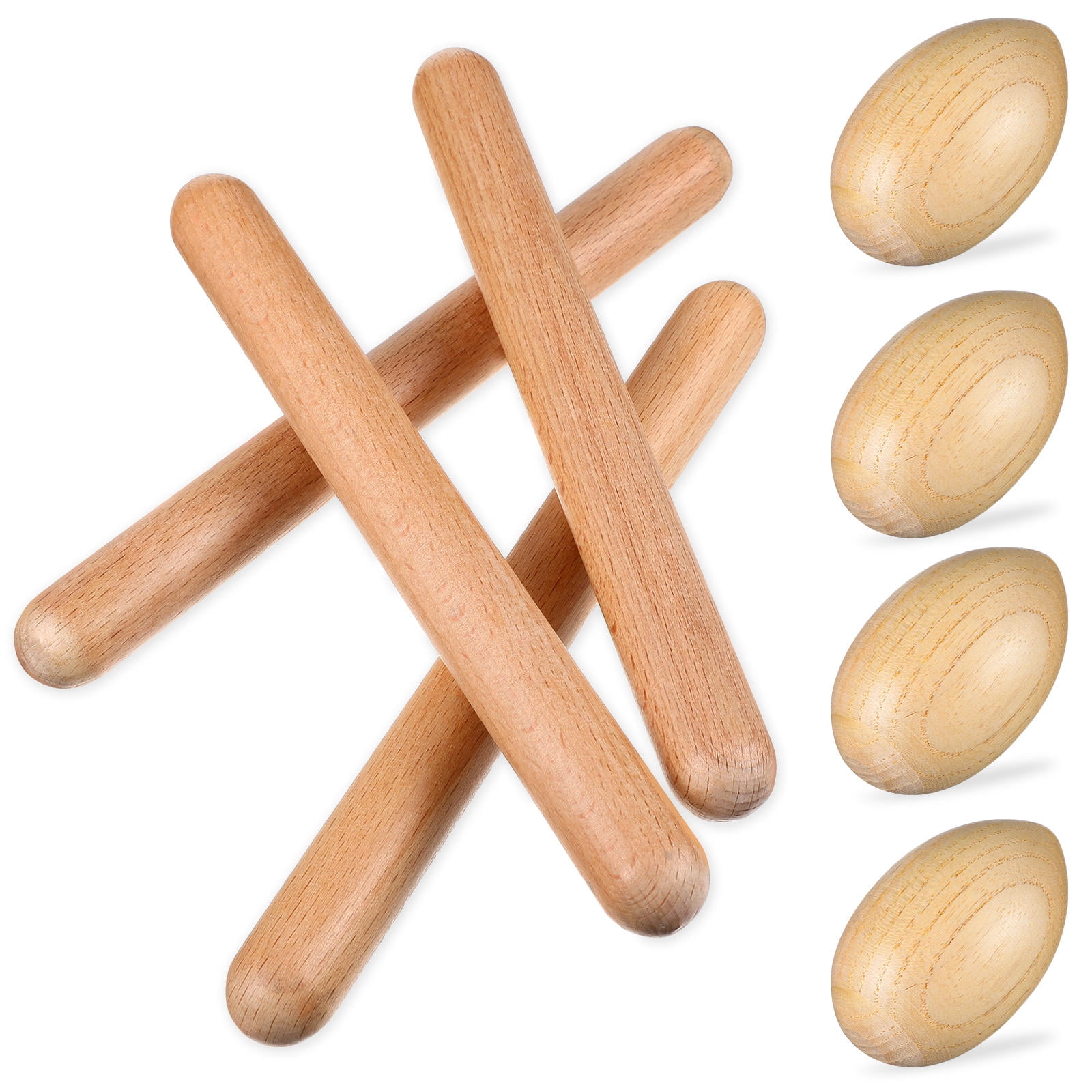 ifundom Wood Percussion Rhythm Sticks Light Brown Musical Instrument ...