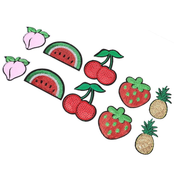 ifundom Adhesive Fruit Patches Assorted Color Nonwoven for Clothes and Bags Decoration 10Pcs