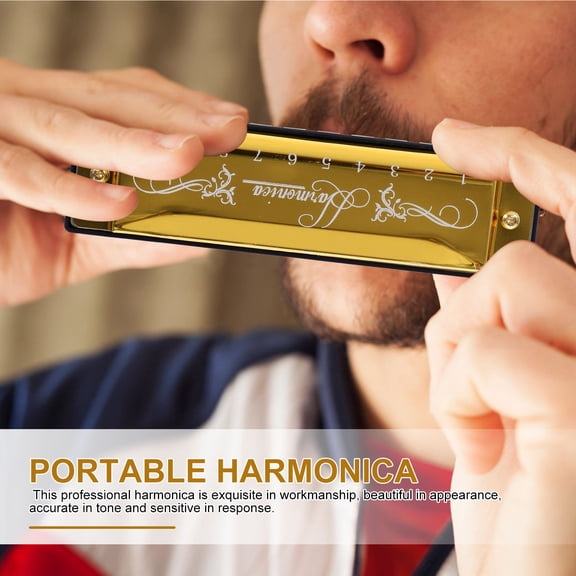 ifundom 10-Hole Harmonica Key of C Portable Musical Instrument for Adults and Beginners