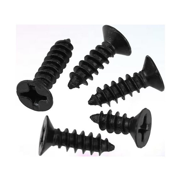 ifundom 100Pcs Black Self-Tapping Screws with Precision Threads for Wood Metal Plastic High Hardness