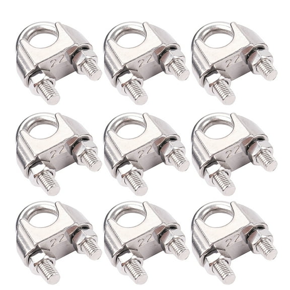 ifundom 10PCS Stainless Steel Cable Clip U-shaped Clip Wire Rope Tie Chuck Saddle Tie Wire Rope (Silver)