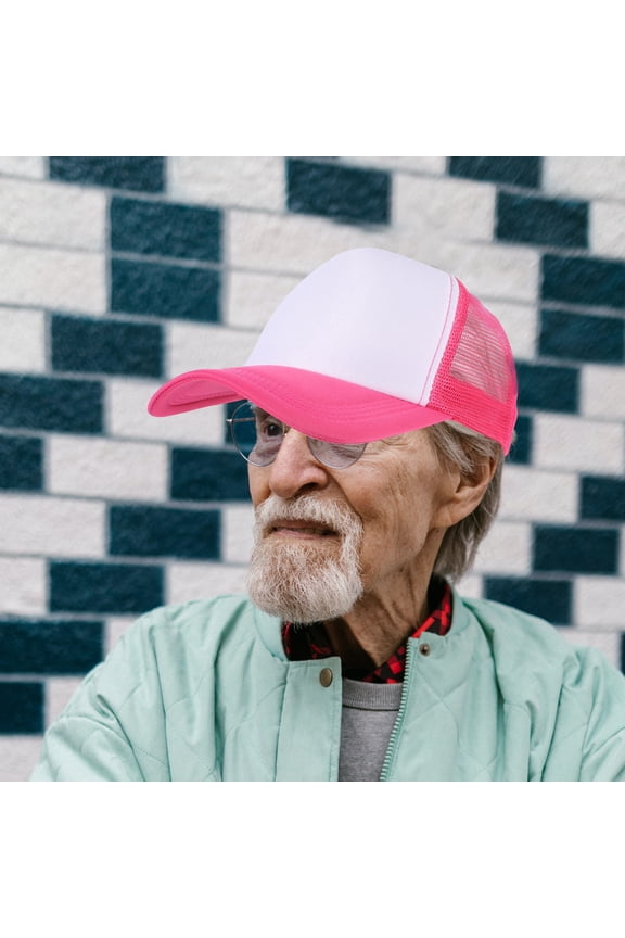 10-Pack Lightweight Rosy Polyester Mesh Baseball Caps Blank for Heat Transfer and Custom Design Projects