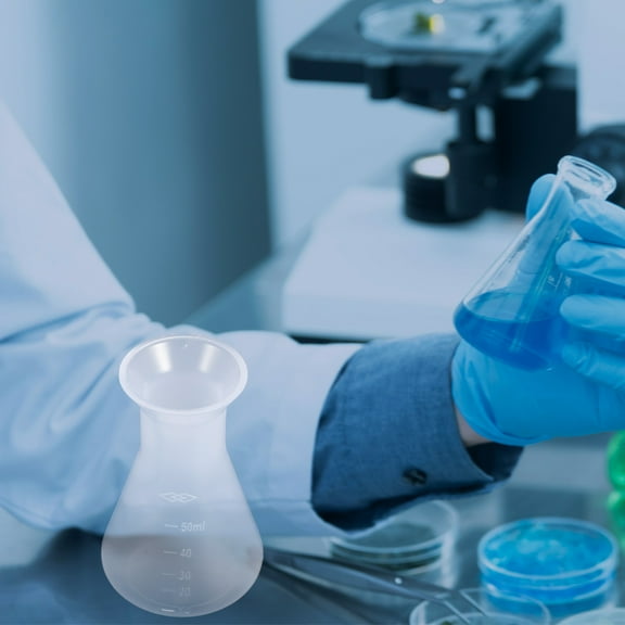 ifundom 10pcs Transparent Chemistry Experiment Flask PP for School Laboratory Students Supply