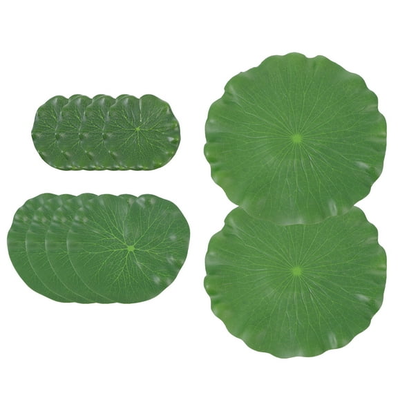 ifundom 10Pcs Green Artificial Lotus Leaves Water Pool Floating Decor Simulation Leaves