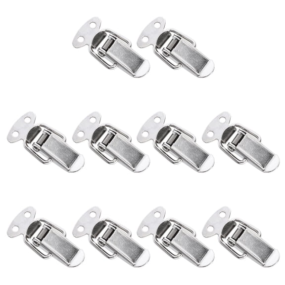 ifundom 10Pcs Metal Hasp Lock Spring Loaded Toggle Latch Silver for Home Cases and Boxes