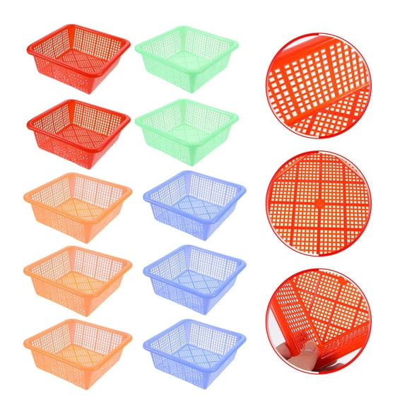 ifundom 10-Pack Plastic Storage Containers in Mixed Colors, and Simple Design for Home, Office, Kitchen, and Hotel Organization