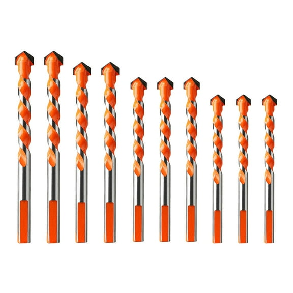 ifundom 10-Piece Carbide Tip Tile Drill Bits Set in Orange for Fast Drilling and Efficient Chip Removal