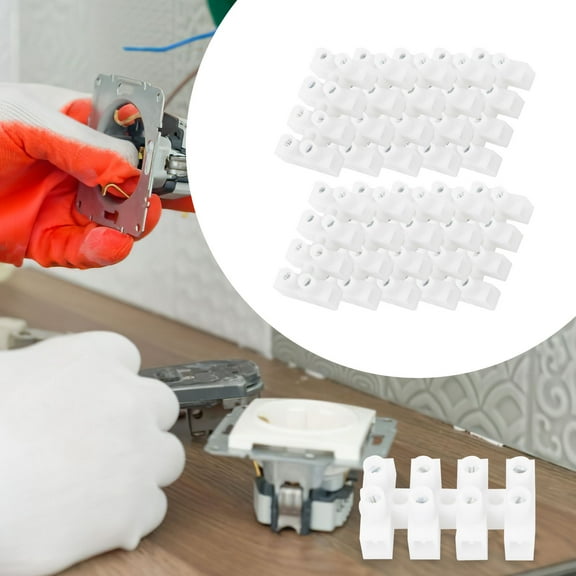 ifundom quick connector wire 4-pin Screw Type Quick Connect Terminal p White 10pcs