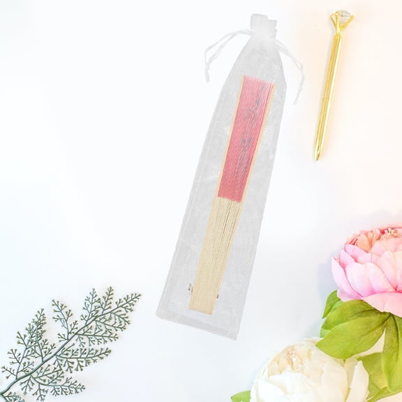 ifundom 10 Pack White Mesh Organza Drawstring Pouches for Party Favors, Bags, Jewelry Storage, and Small Item Organizers