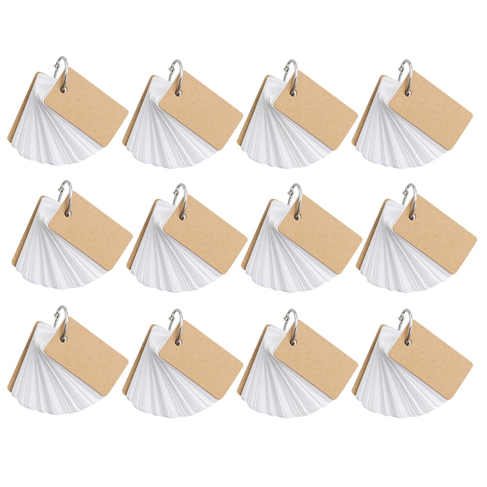ifundom 12 Pcs Ring Loose-Leaf Notepad Vocabulary Cards Paper Binder Memo Notes Pads