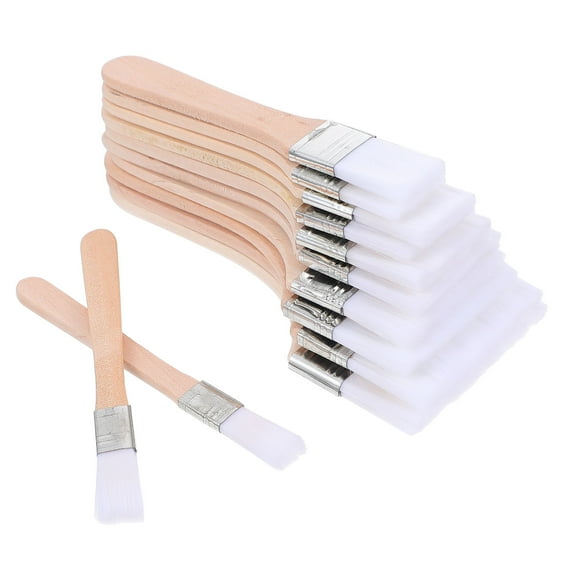 ifundom 12PCS Nylon Hair Wooden Oil Painting Brush DIY Graffiti Flat Paintbrush