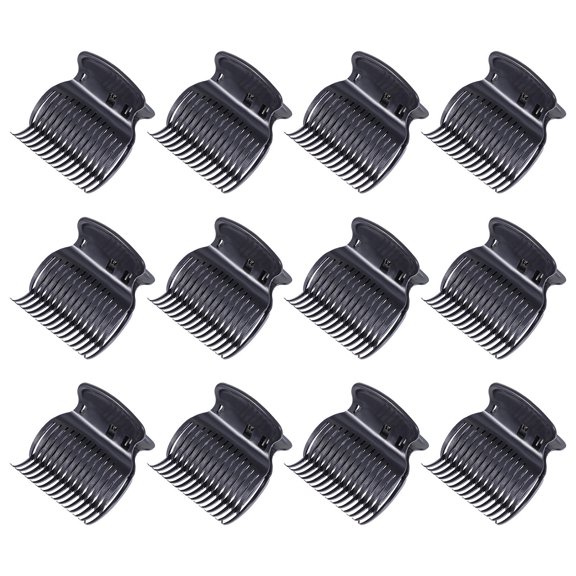 ifundom 12Pcs Hair Claw Clip for Long Hair Styling in Professional Salon Black