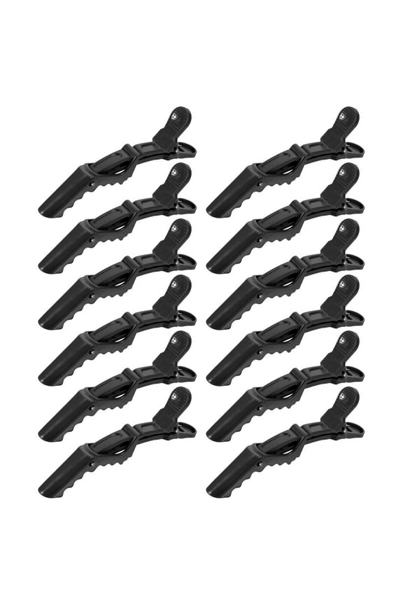 12Pcs Black Hair Setting Clips for Women Hairdressing, Salon Styling Tools, and Easy to Use