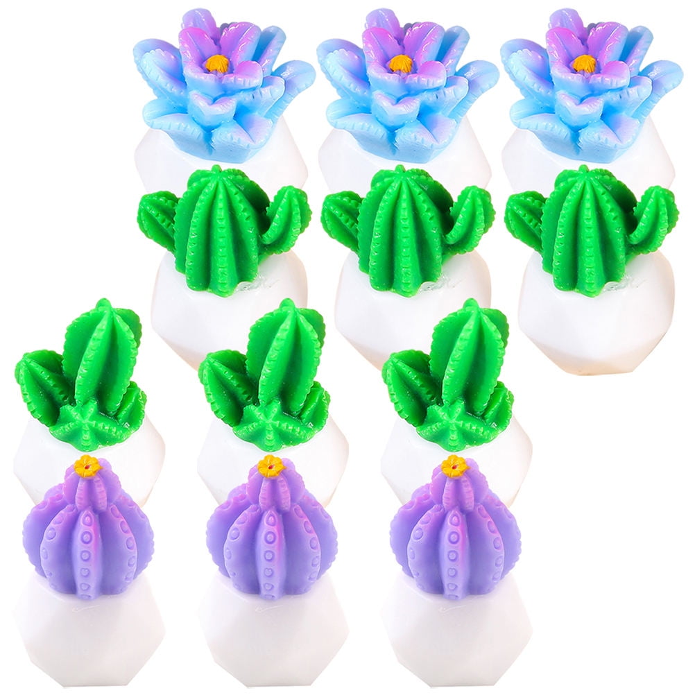 18 PCS Mini Artificial Potted Plants - Resin Tiny Flowers & Cactus For Dollhouse, Fairy Garden, Crafts 3 thumbnail image
