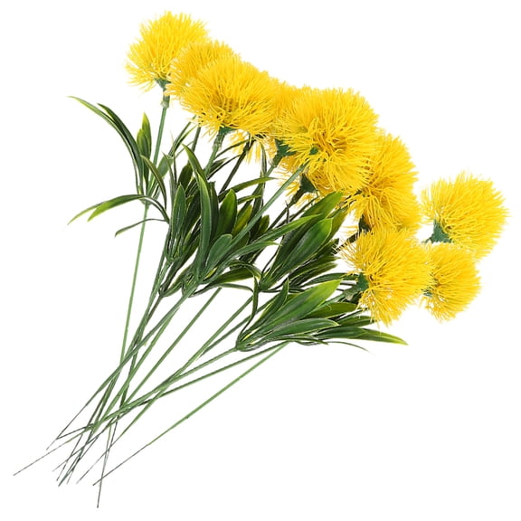 ifundom Lifelike Faux Dandelions Yellow Artificial Flowers for Home Decoration 15 Pieces