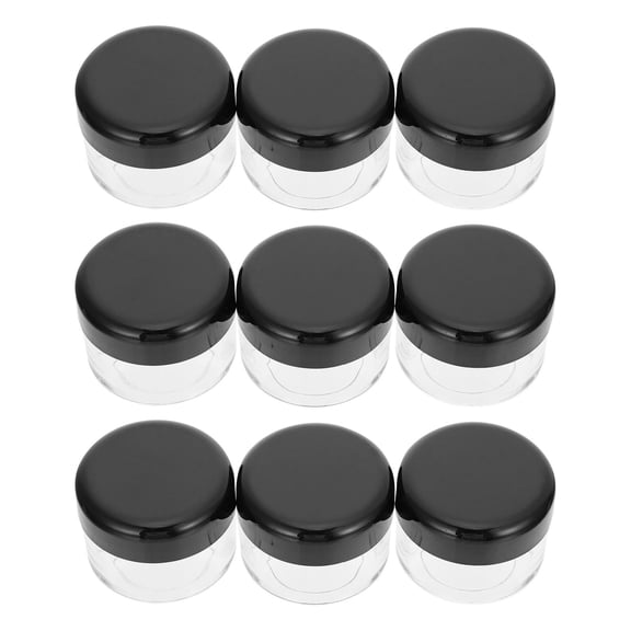 ifundom 15Pcs Portable Cream Jars Black Plastic Storage Cases with Leak Proof Caps