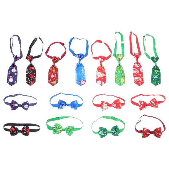 ifundom 16Pcs Lightweight Adjustable Pet Neckties for Christmas Holiday Pet Costume and Cosplay Accessories