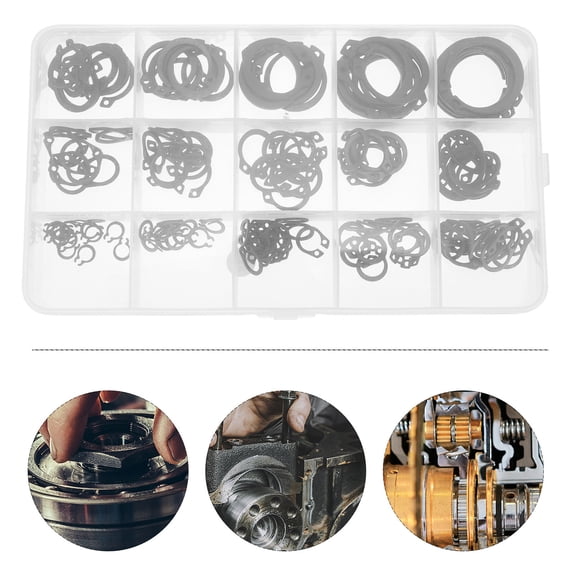 ifundom 175Pcs Shaft Snap Ring Steel Retaining Clip for Fixing Rotation and Sealing