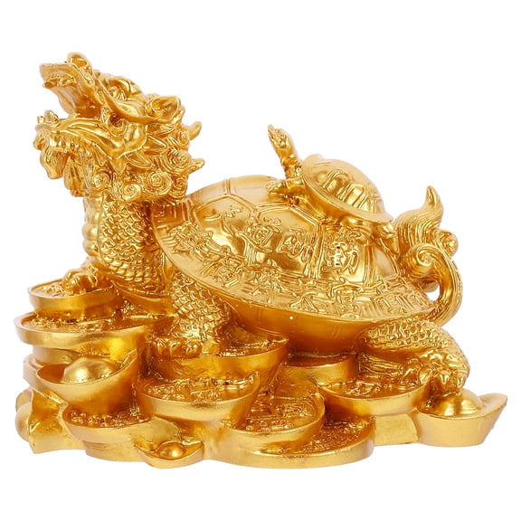ifundom 1 Pack Chinese Style Beast Figurine Golden Synthetic Resin Home Decor for Office Table Decoration