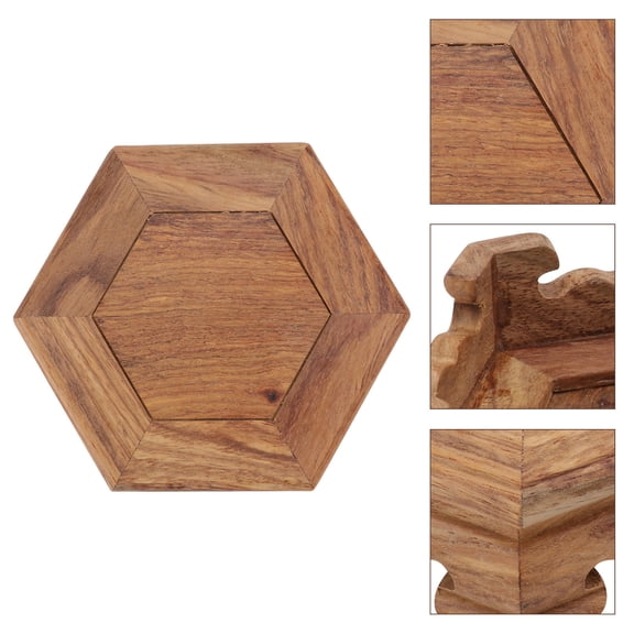 ifundom Brown Wood Decorative Flower Pot Stand for Table, 1 Pack Plant Holder for Living Room and Home Decoration