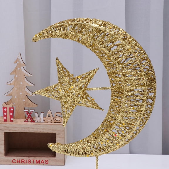 ifundom 1 Pack Golden Iron Small Tree Topper Lightweight Holiday Christmas Tree Decoration