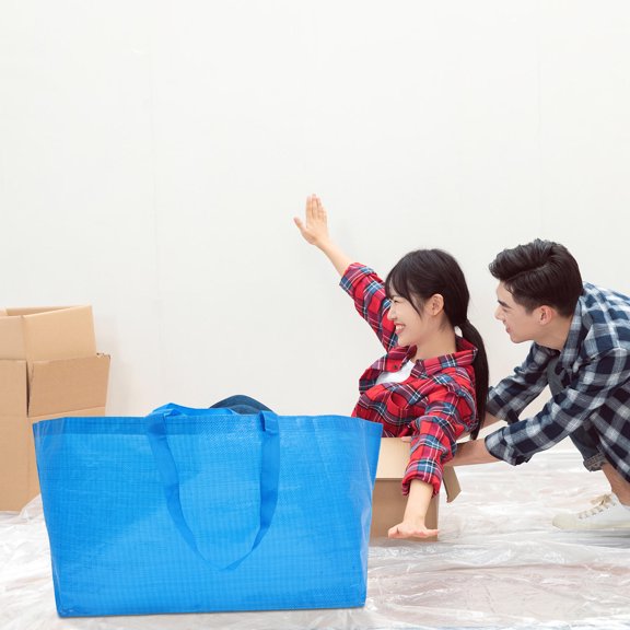 ifundom Blue PP Woven Storage Pouch 1Pcs Waterproof For Luggage And Shopping