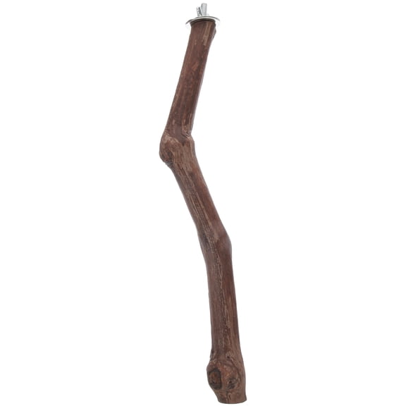 ifundom Bird Cage Accessory Parrot Perch Rod Brown Grape Wood Metal for Pet Use