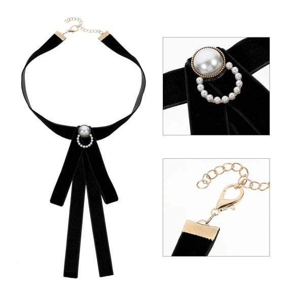 ifundom 1Pc Elegant Black Velvet Bow Tie with Stable Shape for Formal Occasions