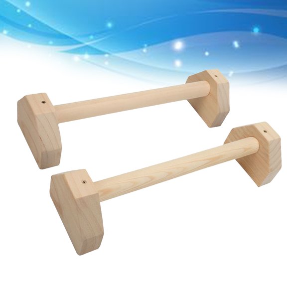 ifundom Wooden Push-Up Frame for Horizontal Bar Training Light Yellow 1Pair