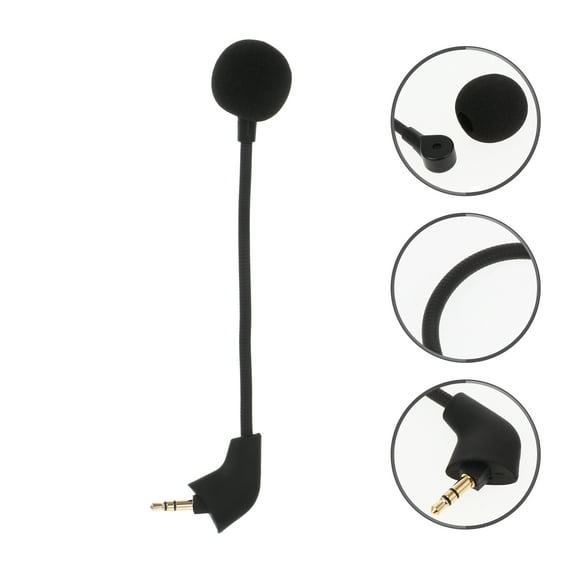 ifundom 1Pc Black in-Line Headset Microphone with Noise Reduction for Home Gaming and Streaming