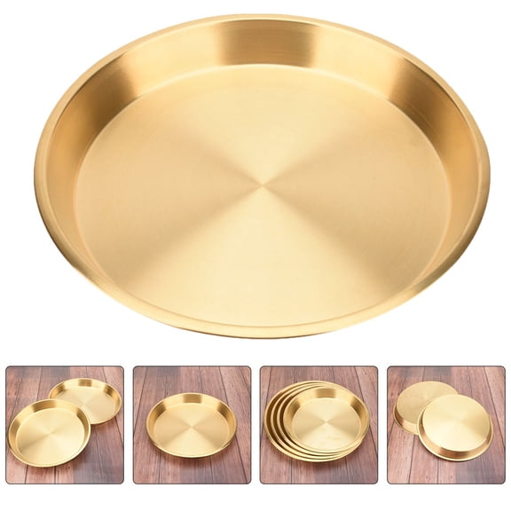 ifundom Copper Tray Fruit Plate Golden 1Pack